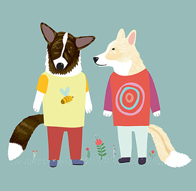 DOGS DRESSED UP: Conversing Corgis