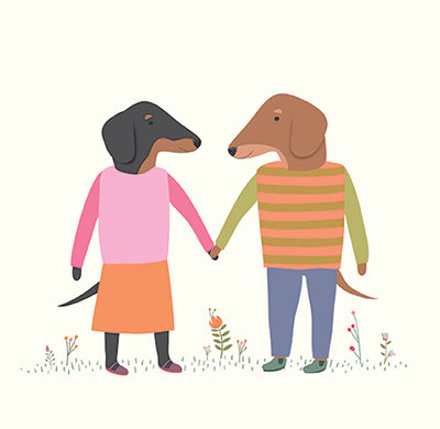 DOGS DRESSED UP: Dachshund Duo
