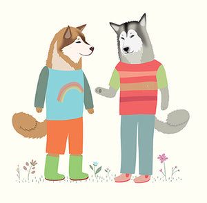 DOGS DRESSED UP: Malamutes Meeting