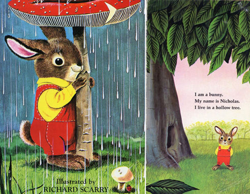 I am a bunny. My name is Nicholas. I live in a hollow tree.